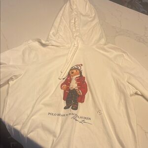 Ralph Lauren White Polo Bear Graphic Hoodie